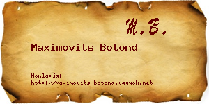 Maximovits Botond névjegykártya